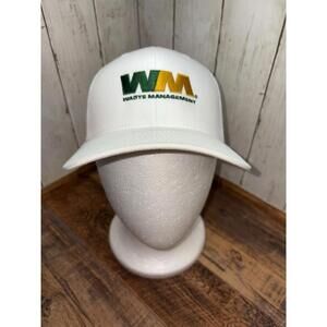 Waste Management Embroidered Baseball Hat Cap White Adjustable Snapback  Mesh